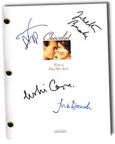 chocolat autographed script