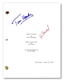 angels & demons signed movie script